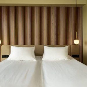 Acoustic Walnut wood panel  2400-2750 x 600 mm